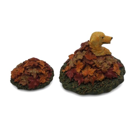 DEPARTMENT 56 Harvest Fields Pup Dog In Leaves Figurine Set Retired - Picture 3 of 10